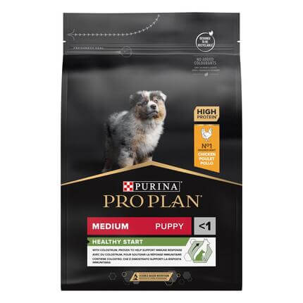 PURINA® PRO PLAN® PUPPY Healthy Start, суха храна за средни на ръст кучета, богата на пилешко месо