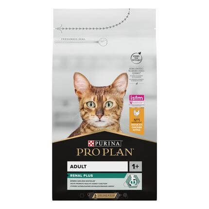 PURINA ® PRO PLAN ® Adult 1+ RENAL PLUS, богата на пилешко месо, суха храна за котки