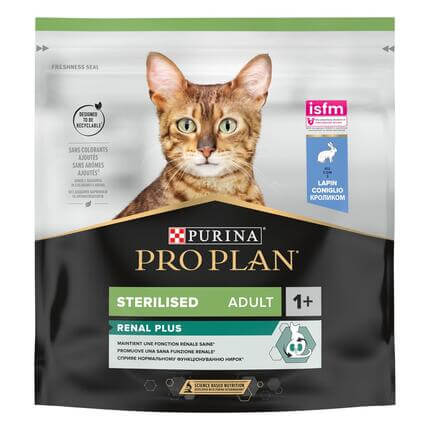 PURINA® PRO PLAN® STERILISED, за кастрирани котки в зряла възраст, със заек, суха