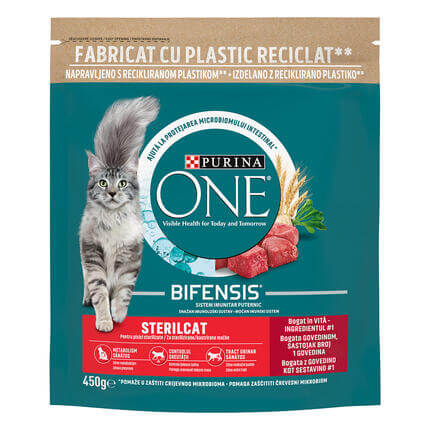 Purina ONE Adult Sterilcat, с говеждо месо и пшеница, суха храна за котки