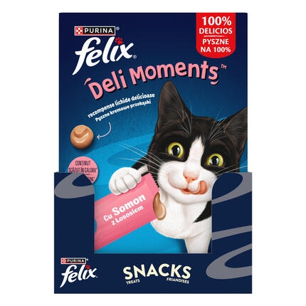FELIX® Deli Moments™ Вкусно течно лакомство за котки със сьомга 4x10g сашета