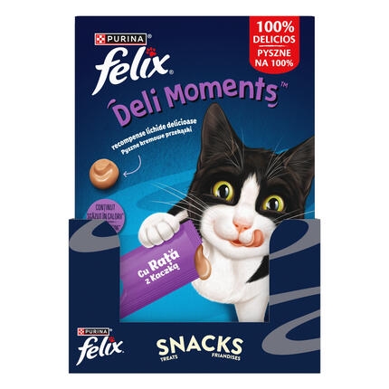 FELIX Deli Moments Вкусно течно лакомство за котки с патица - сашета 4х10g