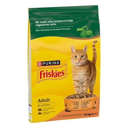 Friskies® Суха храна за котки в зряла възраст с пиле и зеленчуци