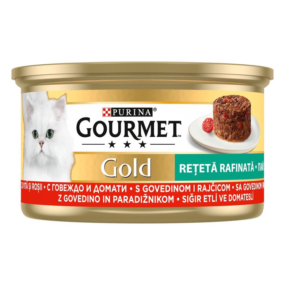 PURINA® GOURMET™ GOLD, с пилешко месо и черен дроб, мини филета в сос, мокра храна за котки