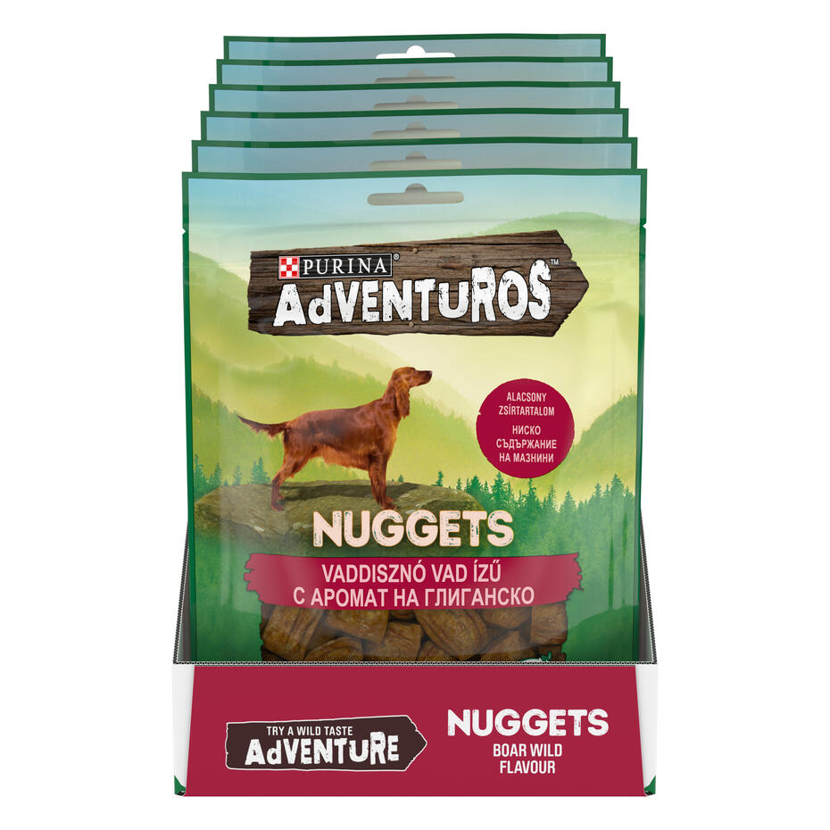 PURINA® ADVENTUROS ® Nuggets Лакомства за кучета в зряла възраст, Глиганско, 90g