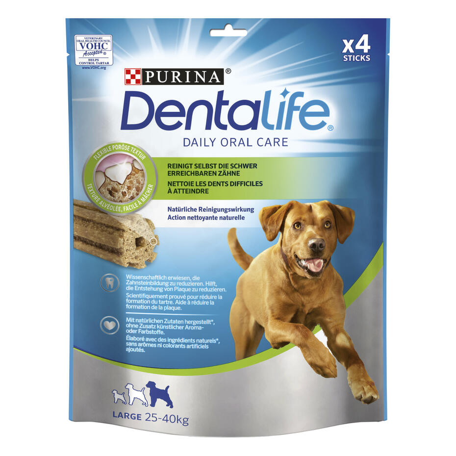 PURINA® DENTALIFE® LARGE, голям ръст, награди за кучета, 142 г