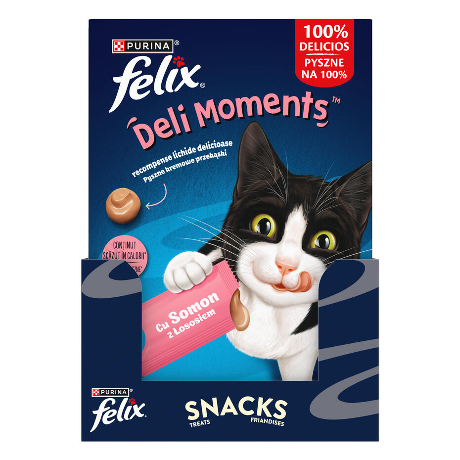 FELIX® Deli Moments™ Вкусно течно лакомство за котки със сьомга 4x10g сашета