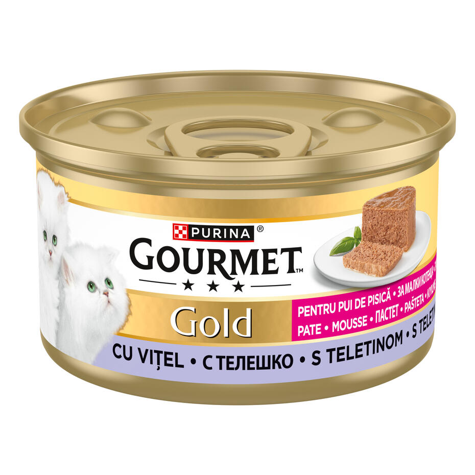 PURINA® GOURMET™ GOLD Kitten, мус за малки котенца с телешко, 85г