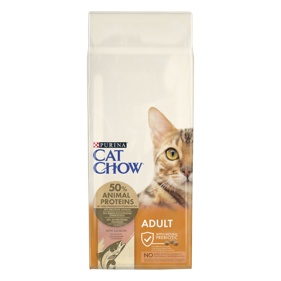 PURINA® CAT CHOW® ADULT, за котки в зряла възраст, Сьомга, 15kg
