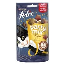 PURINA® FELIX® PARTY MIX Original Mix с пилешко месо, черен дроб, пуешко месо, награди за котки