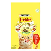 PURINA®FRISKIES® Adult, с говеждо месо, пилешко месо и зеленчуци, суха храна за котки