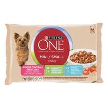 PURINA ONE MINI контрол на теглото, с пуешко месо и ориз, мокра храна за кучета