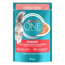 PURINA ONE STERILCAT, със сьомга и моркови, мини филета в сос, мокра храна за котки