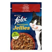 PURINA® FELIX® Sensations, с говеждо месо с домати в желе, мокра храна за котки