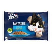 PURINA® FELIX® Fantastic, със сьомга/риба камбалав желе, смесен пакет мокра храна за котки