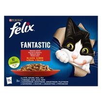 PURINA® FELIX® Fantastic, с пилешко /говеждо/заешко месо/агнешко месо в желе, смесен пакет, мокра храна за котки