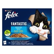 PURINA® FELIX® Fantastic, с тон/сьомга/треска/риба камбалав желе, смесен пакет, мокра храна за котки