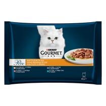 PURINA® GOURMET® PERLE, мини филета в сос, с агнешко месо / патешко / тон / пуешко месо, храна за котки