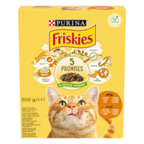 PURINA®FRISKIES® за котки в зряла възраст, Пиле и Зеленчуци, суха храна, 300g