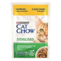 PURINA® CAT CHOW® STERILISED, за кастрирани котки над 1 година с Пиле и Патладжан, Мокра храна, Пауч в сос