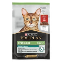 PURINA® PRO PLAN® STERILISED, за кастрирани котки в зряла възраст, с говеждо, пауч