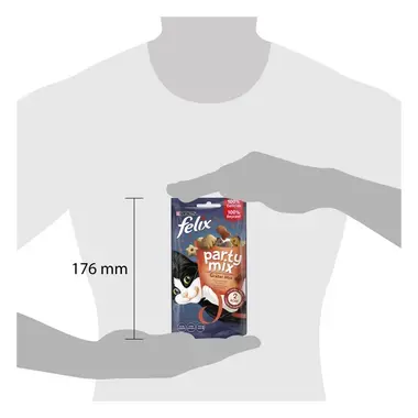 PURINA® FELIX® PARTY MIX Mixed Grill с говеждо месо, пилешко месо, сьомга, награди за котки