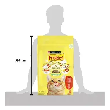 PURINA®FRISKIES® Adult, с говеждо месо, пилешко месо и зеленчуци, суха храна за котки
