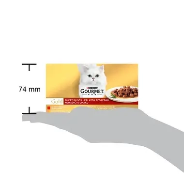 PURINA® GOURMET® GOLD Пастет, с говеждо/пуешко месо/черен дроб/тон, смесен пакет, мокра храна за котки