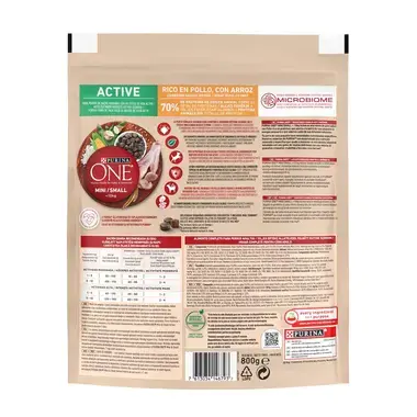 PURINA ONE MINI Active, с пилешко месо и ориз, суха храна за кучета