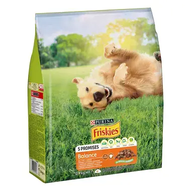 PURINA® FRISKIES® Adult Balance, с пилешко месо и зеленчуци, суха храна за кучета