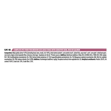 PURINA® PRO PLAN® ADULT Sensitive Skin, суха храна за средни на ръст кучета, богата на сьомга
