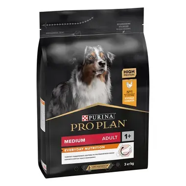 PURINA® PRO PLAN® ADULT Everyday Nutrition, суха храна за средни на ръст кучета, богата на пилешко месо
