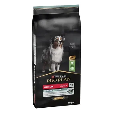 PURINA® PRO PLAN® ADULT Sensitive Digestion, суха храна за средни на ръст кучета, богата на агнешко месо