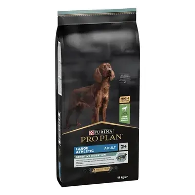 PURINA® PRO PLAN® ADULT Sensitive Digestion, суха храна за големи на ръст кучета атлетични, богата на агнешко месо