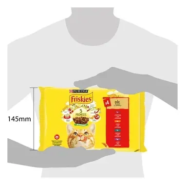 PURINA®FRISKIES® Adult, с пилешко /говеждо/агнешко/патешко месо в сос, мокра храна за котки