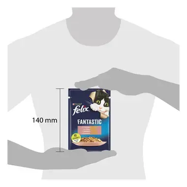 PURINA® FELIX® Fantastic, със сьомга в желе, мокра храна за котки