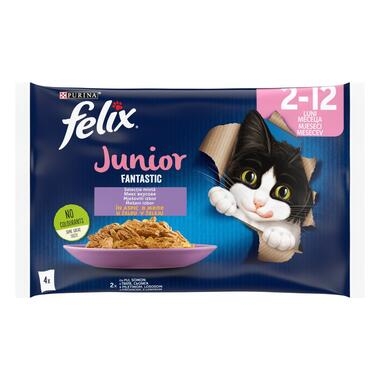 PURINA® FELIX® Fantastic Junior, с пилешко месо в желе, смесен пакет, мокра храна за котки