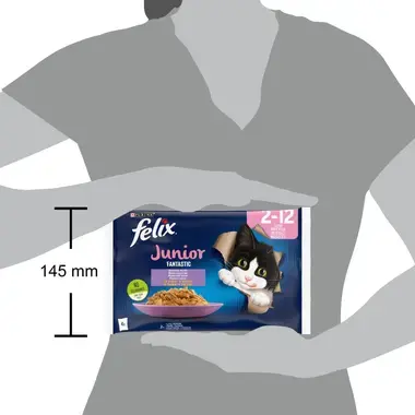 PURINA® FELIX® Fantastic Junior, с пилешко месо в желе, смесен пакет, мокра храна за котки