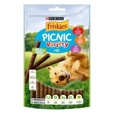 PURINA® FRISKIES® Picnic Variety с говеждо месо, пилешко месо, агнешко месо, награди за кучета