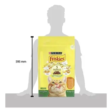 PURINA®FRISKIES® INDOOR за котки в зряла възраст,Пиле и Зеленчуци, суха храна, 10kg