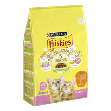 PURINA®FRISKIES®  за малки котенца с Пиле и Пуйка,суха храна, 10kg