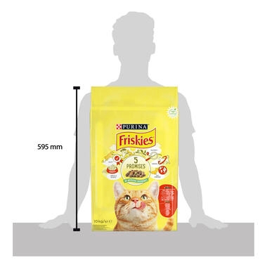 PURINA®FRISKIES® за котки в зряла възраст, Говеждо, Пиле и Зеленчуци, суха храна, 10kg