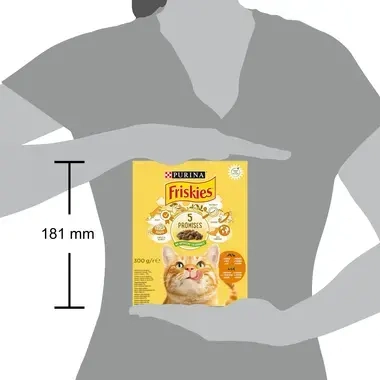 PURINA®FRISKIES® за котки в зряла възраст, Пиле и Зеленчуци, суха храна, 300g