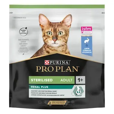 PURINA® PRO PLAN® STERILISED, за кастрирани котки в зряла възраст, със заек, суха