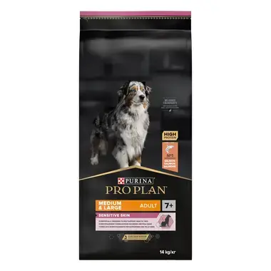 PURINA® PRO PLAN® Dog Medium&Large Adult SENSITIVE SKIN за възрастни кучета 7+ от средни и големи породи с чувствителна кожа