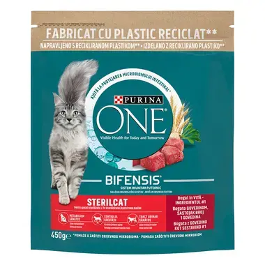 Purina ONE Adult Sterilcat, с говеждо месо и пшеница, суха храна за котки