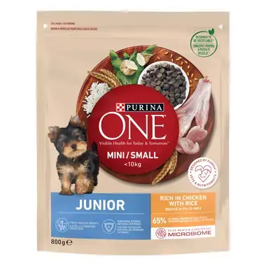 PURINA ONE MINI Dog Junior, с пилешко месо и ориз, 800г