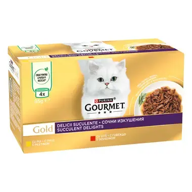пастет gourmet gold говеждо и пиле 4х85гр
