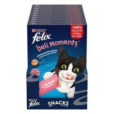 FELIX® Deli Moments™ Вкусно течно лакомство за котки със сьомга 4x10g сашета