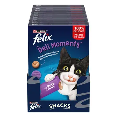 FELIX Deli Moments Вкусно течно лакомство за котки с патица - сашета 4х10g